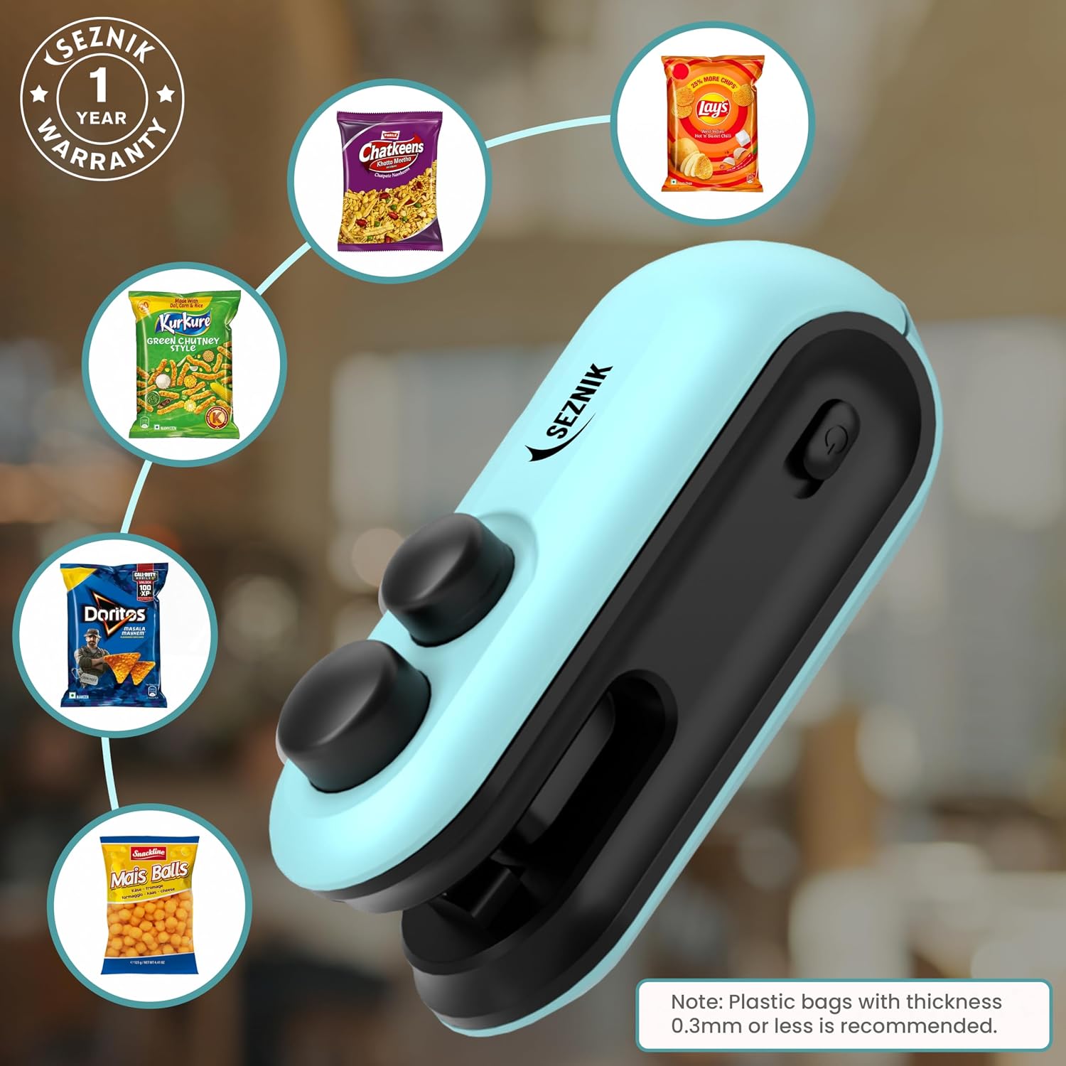 Portable Plastic Bag Sealing Machine | Construx Mini Bag Sealer with Cutter and Magnet