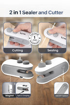 Portable Plastic Bag Sealing Machine | Construx Mini Bag Sealer with Cutter and Magnet